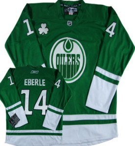 Edmonton Oilers #14 Jordan Eberle St. Patrick's Day Green Jersey