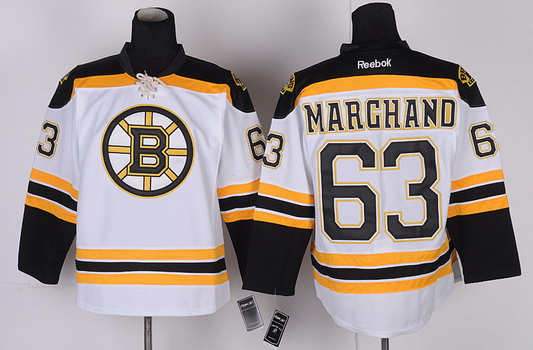 Boston Bruins #63 Brad Marchand White Jersey