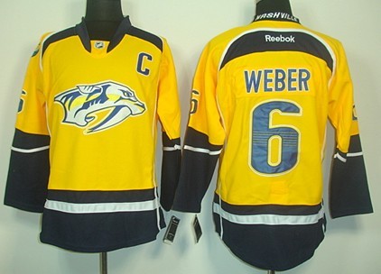 Nashville Predators #6 Shea Weber Yellow Jersey