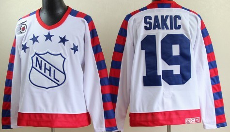 NHL 1992 All-Star #19 Joe Sakic White 75TH Throwback CCM Jersey