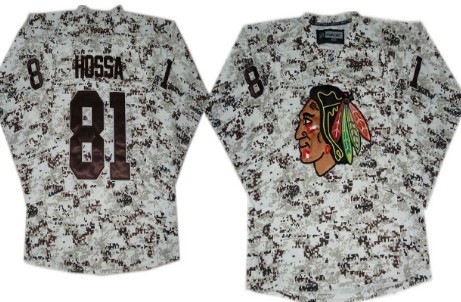 Chicago Blackhawks #81 Marian Hossa White Camo Jersey