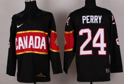 2014 Olympics Canada #24 Corey Perry Black Jersey