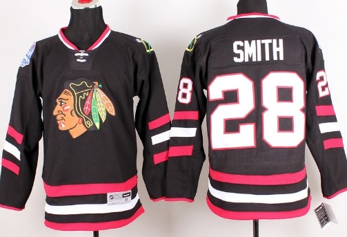 Chicago Blackhawks #28 Ben Smith 2014 Stadium Series Black Jersey