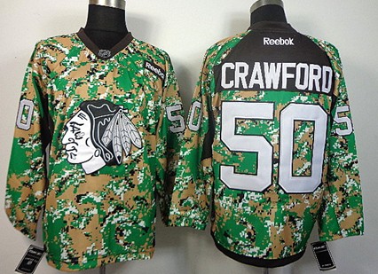 Chicago Blackhawks #50 Corey Crawford 2014 Camo Jersey