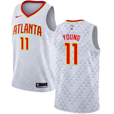 Hawks #11 Trae Young White Basketball Swingman Association Edition Jersey