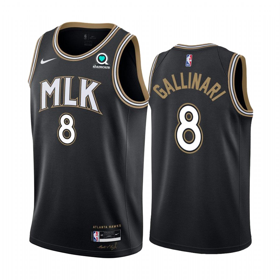 Nike Hawks #8 Danilo Gallinari Black NBA Swingman 2020-21 City Edition Jersey