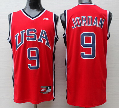 1984 Olympics Team USA #9 Michael Jordan Red Swingman Jersey