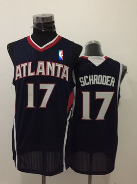 Men's Atlanta Hawks #17 Dennis Schroder Navy Blue Swingman Jersey