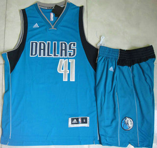 Dallas Mavericks #41 Dirk Nowitzki Revolution 30 Swingman 2014 New Light Blue Jersey Short Suits