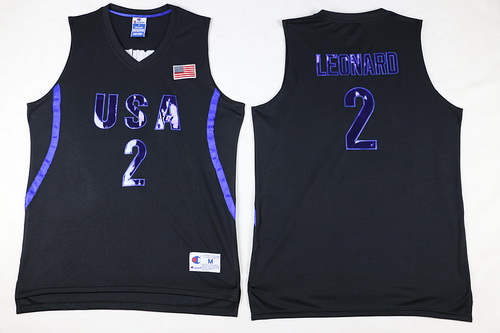 2016 Olympics Team USA Men's #2 Kawhi Leonard All Black Soul Swingman Jersey