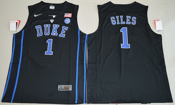 Men's Duke Blue Devils #1 Harry Giles Black College Basketball Nike Swingman Stitched NCAA Jersey