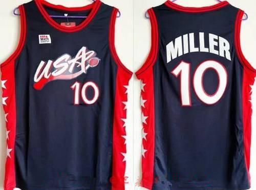 1996 Olympics Team USA Men's #10 Reggie Miller Navy Blue Stitched Basketball Swingman Jersey