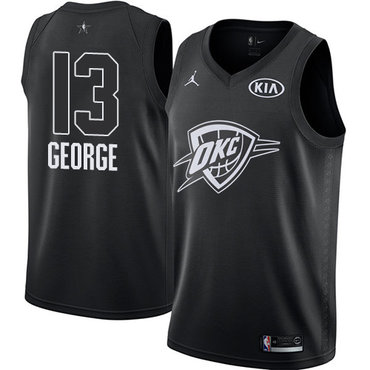 Nike Thunder #13 Paul George Black NBA Jordan Swingman 2018 All-Star Game Jersey