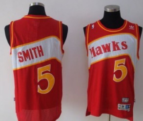 Atlanta Hawks #5 Josh Smith Red Swingman Throwback Jersey