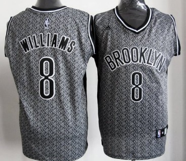 Brooklyn Nets #8 Deron Williams Gray Static Fashion Jersey