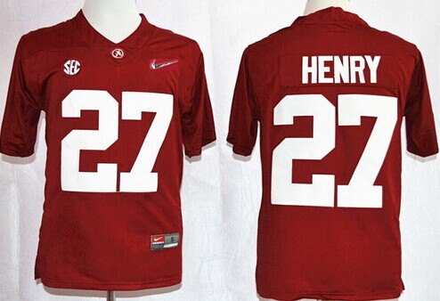 Alabama Crimson Tide #27 Derrick Henry 2015 Playoff Rose Bowl Special Event Diamond Quest Red Jersey