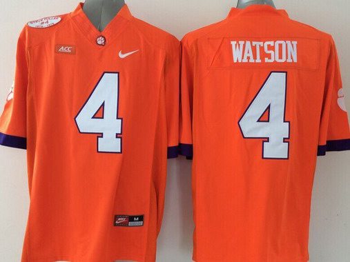 Men's Clemson Tigers #4 Deshaun Watson Orange 2015 NCAA Football Nike Jersey