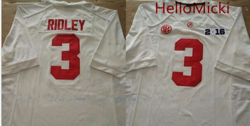 Men's Alabama Crimson Tide #3 Calvin Ridley White 2016 BCS College Football Nike Limited Jersey