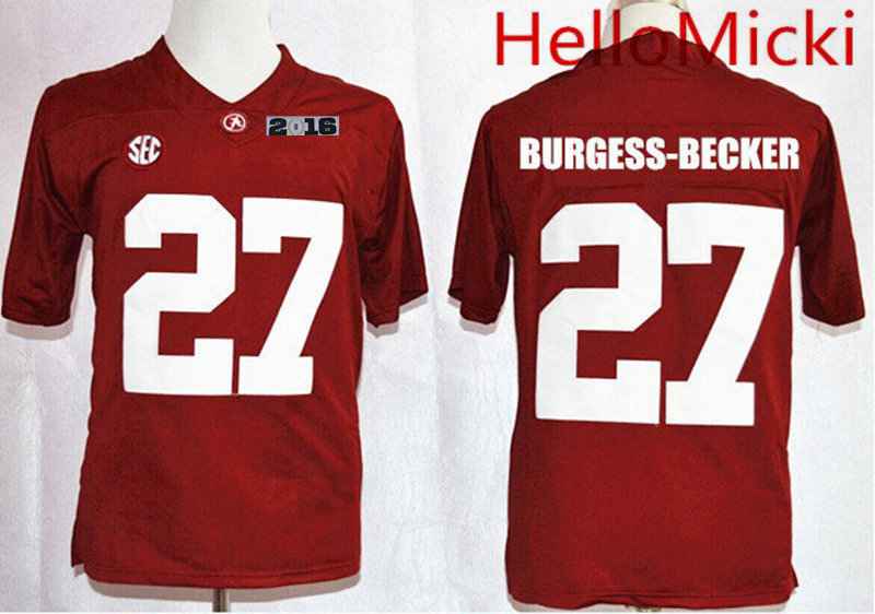 Men's Alabama Crimson Tide #27 Shawn Burgess-Becker Red 2016 BCS College Football Nike Limited Jersey