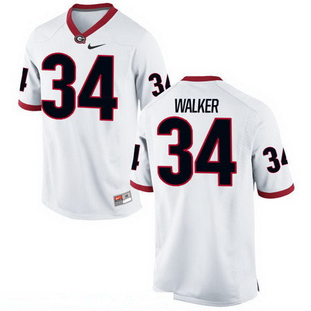 Men's Georgia Bulldogs #34 Herschel Walker White Stitched College Football 2016 Nike NCAA Jersey