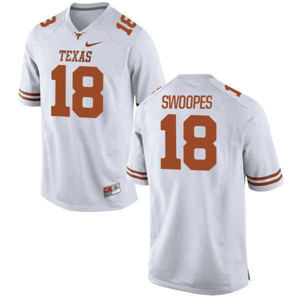 Men's Texas Longhorns 18 Tyrone Swoopes White Nike College Jersey