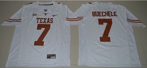 Men's Texas Longhorns #7 Shane Buechele White Limited Stitched NCAA Jersey