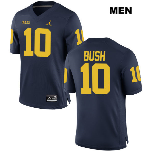 Devin Bush #10 Navy Michigan Wolverines Stitched Authentic Jordan Mens College Football Jersey