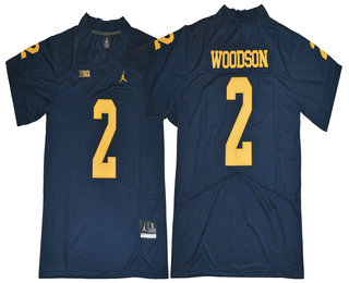 Men's Michigan Wolverines #2 Charles Woodson Navy Blue 2017 College Football Stitched Brand Jordan NCAA Jersey