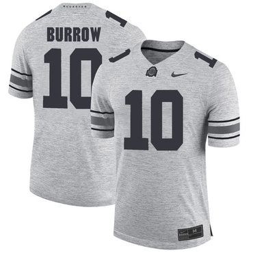 Ohio State Buckeyes 10 Joe Burrow Gray College Football Jersey