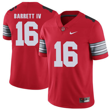 Ohio State Buckeyes 16 J.T. Barrett IV Red 2018 Spring Game College Football Limited Jersey