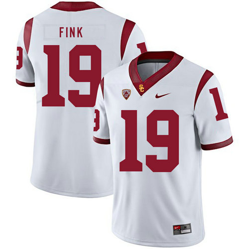 USC Trojans 19 Matt Fink White College Football Jersey