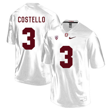 Stanford Cardinal 3 K.J. Costello White College Football Jersey