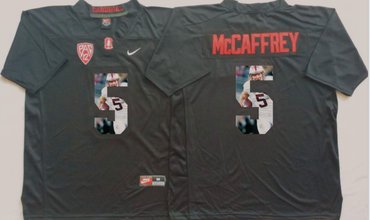 Stanford Cardinal 5 Christian McCaffrey Black Portrait Number College Jersey