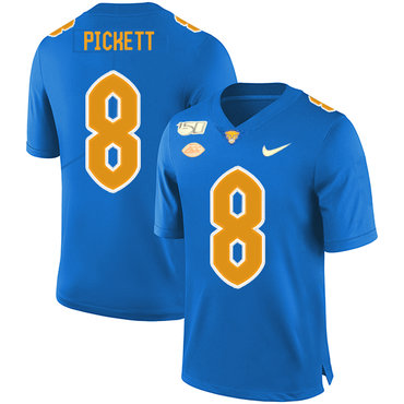 Pittsburgh Panthers 8 Kenny Pickett Blue 150th Anniversary Patch Nike College Football Jersey