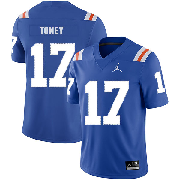 Florida Gators 17 Kadarius Toney Blue Throwback College Football Jersey