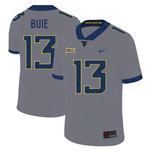 West Virginia Mountaineers 13 Andrew Buie Gray College Football Jersey