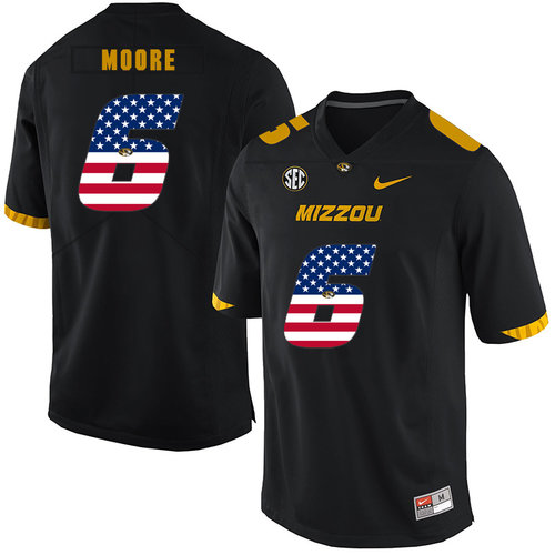 Missouri Tigers 6 J'Mon Moore Black USA Flag Nike College Football Jersey