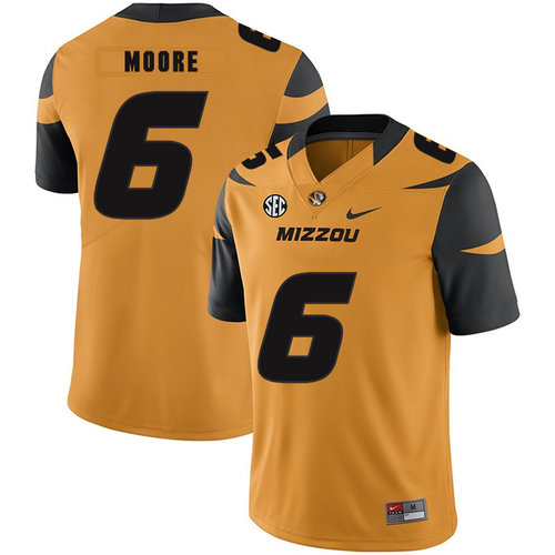 Missouri Tigers 6 J'Mon Moore Gold Nike College Football Jersey