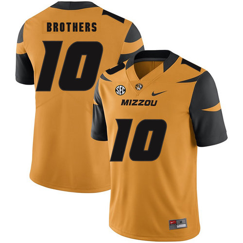 Missouri Tigers 10 Kentrell Brothers Gold Nike College Football Jersey