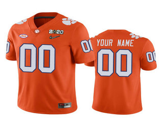 Men's Clemson Tigers Custom Orange 2020 National Championship Game Jersey