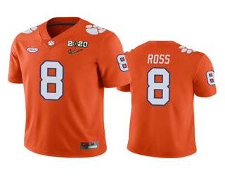 Men's Clemson Tigers #8 Justyn Ross Orange 2020 National Championship Game Jersey