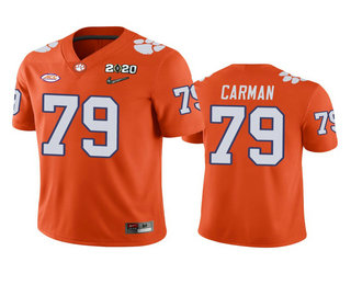 Men's Clemson Tigers #79 Jackson Carman Orange 2020 National Championship Game Jersey