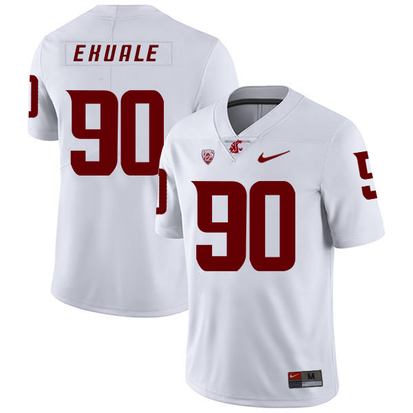 Washington State Cougars 90 Daniel Ekuale White College Football Jersey