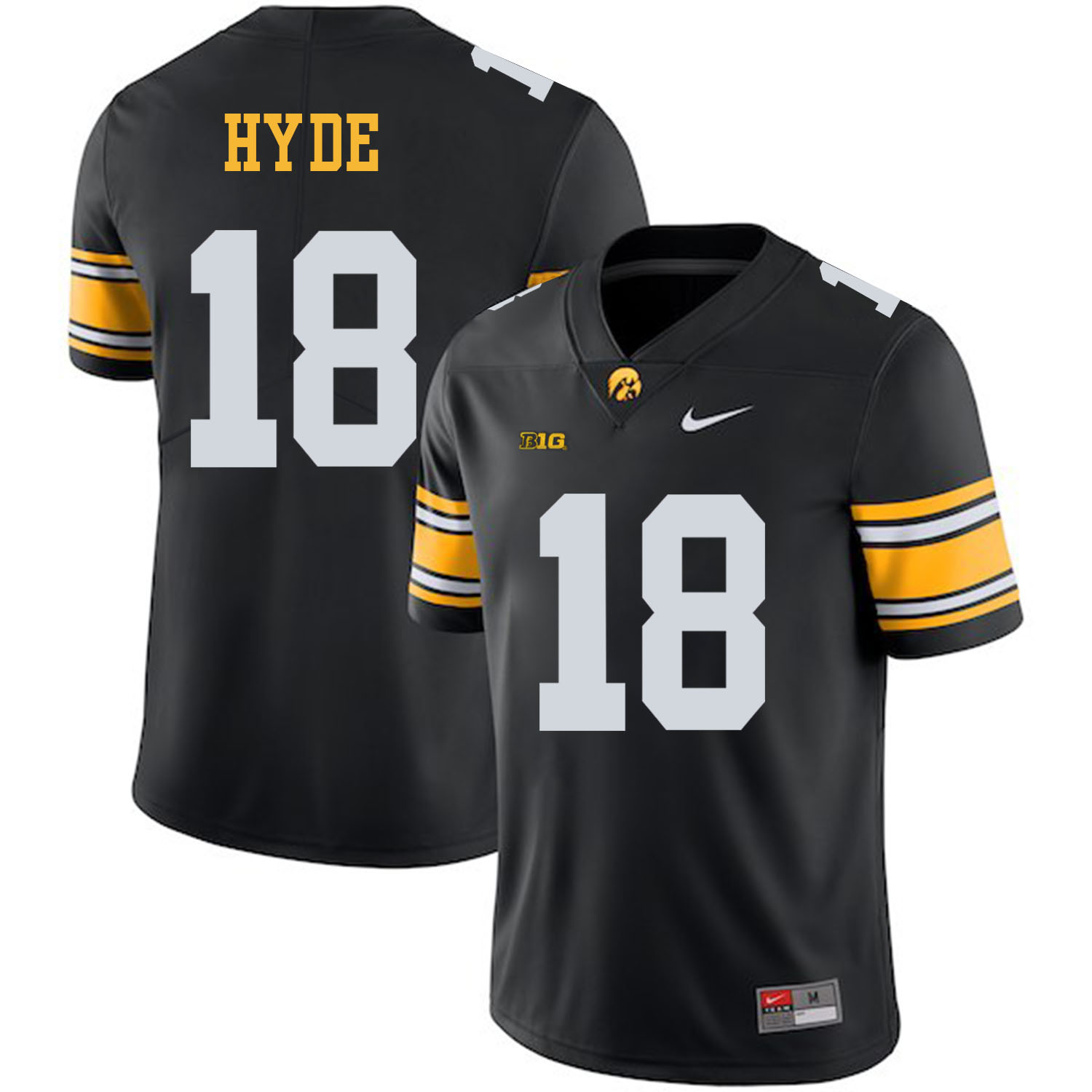 Iowa Hawkeyes 18 Micah Hyde Black College Football Jersey