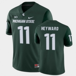 Men Michigan State Spartans #11 Connor Heyward College Football Green Game Jersey