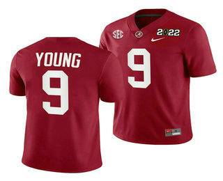 Men's Alabama Crimson Tide #9 Bryce Young 2022 Patch Red College Football Stitched Jersey