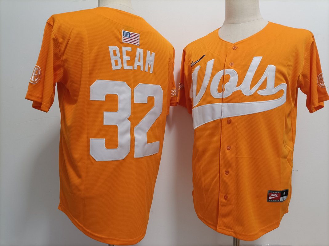 Men's Tennessee Volunteers #32 Drew Beam Orange Stitched Jersey