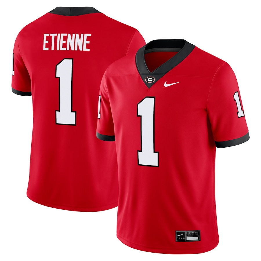 Men's Georgia Bulldogs #1 Trevor Etienne Nike Red Football Game Jersey