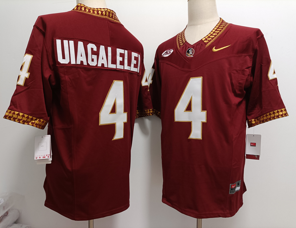 Men's Florida State Seminoles #4 DJ Uiagalelei Red FUSE College Stitched Jersey