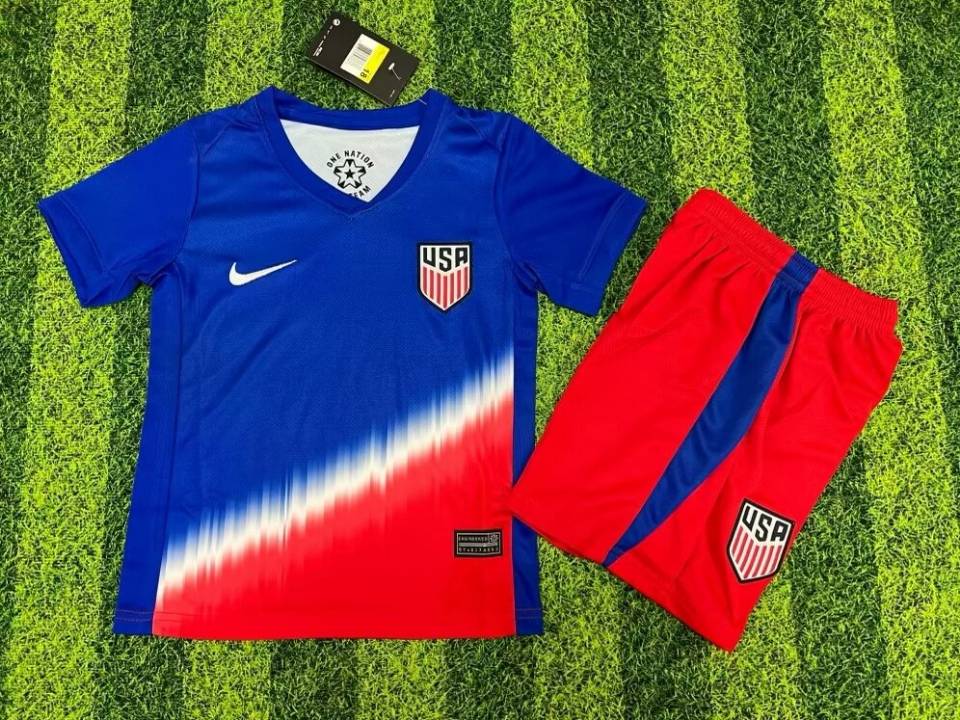 Youth American Team Custom 2024-25 Royal Away Soccer Jersey Suit